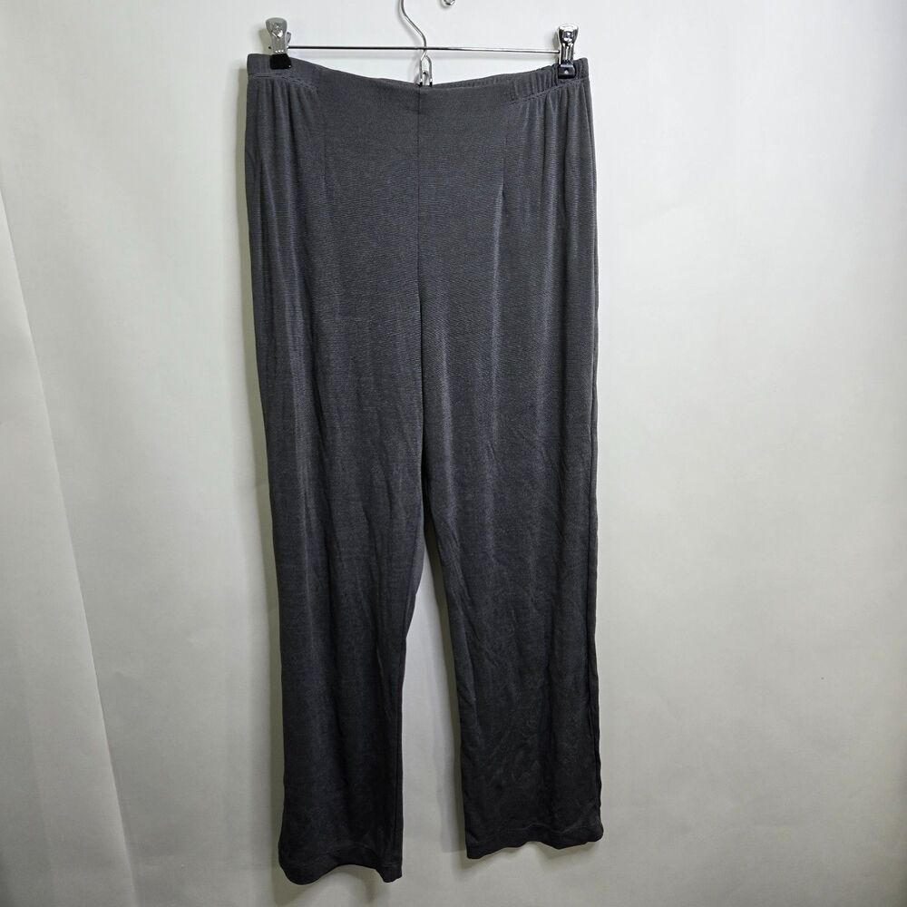 Additions by Chicos Gray Knit Pants Womens 1 Short M Elastic Slinky Traveler